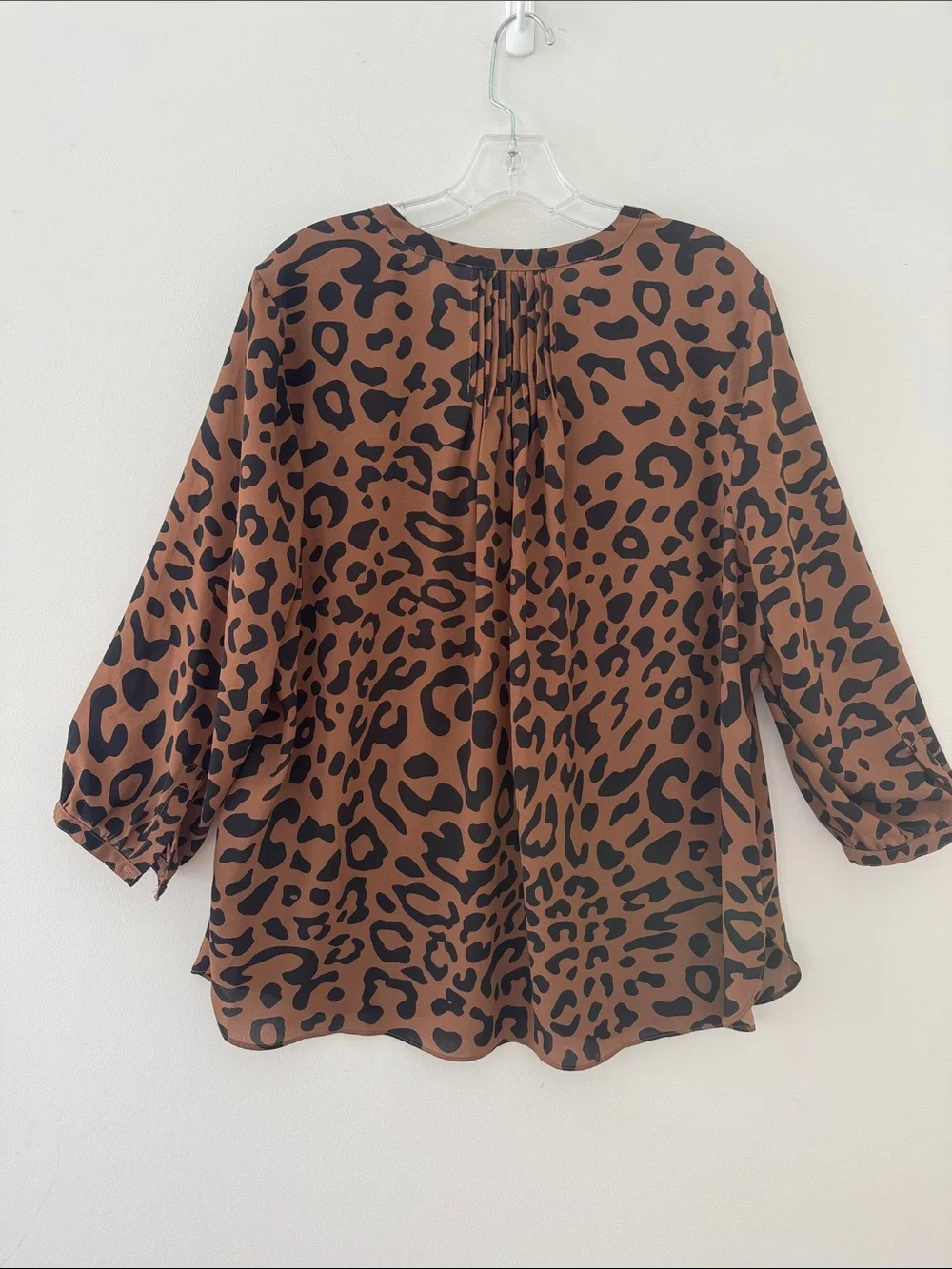 NYDJ Brown and Black Leopard Print Tunic Blouse